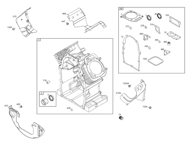 Cylinder Group Diagram and Parts List for 385447-0402-G1  Briggs and Stratton Engine